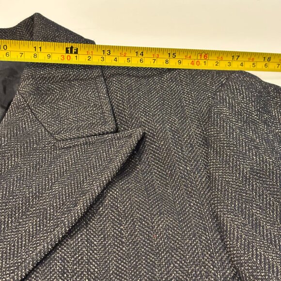 LAFAYETTE 148 Classic 2 Button Charcoal Herringbone Blazer Flap Pockets Wm Sz 16 - Picture 13 of 14